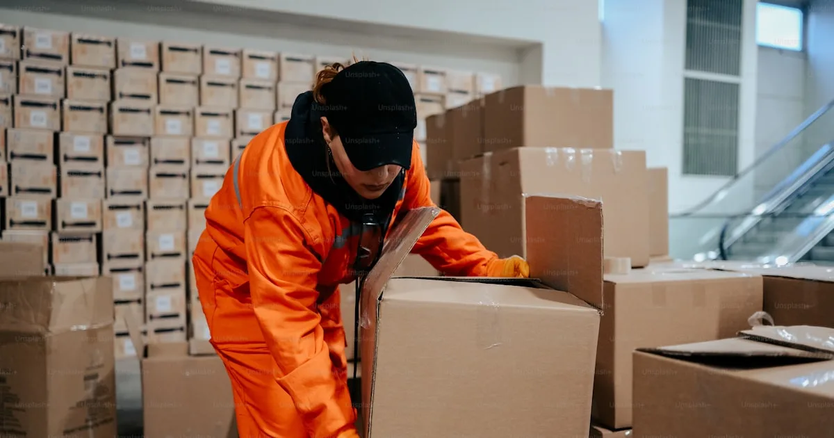 Ecommerce fulfillment warehouse in Malaysia with orders staged for last-mile delivery